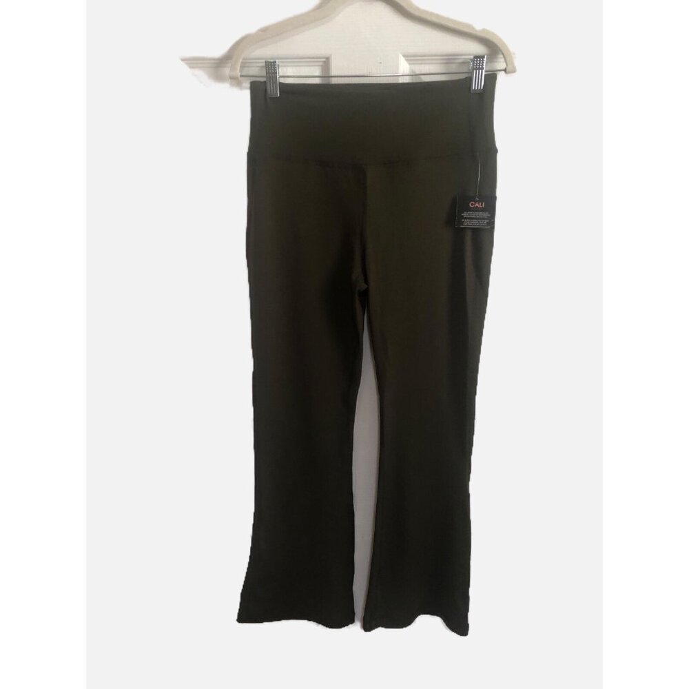 Cali Sport Women Olive Green Flailed Leg Jegging Pants Size M. New